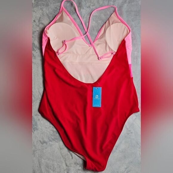 100.🆕Med. Cupshe V Neck Cross Back Color Block  NWT - Picture 6 of 10